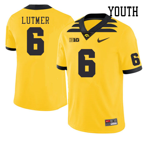 Youth #6 Zach Lutmer Iowa Hawkeyes College Football Jerseys Stitched Sale-Gold - Click Image to Close